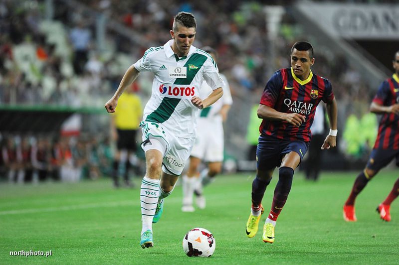 LECHIA GDANSK - FC BARCELONA N/Z ADAM PAZIO FOT PIOTR MATUSEWICZ