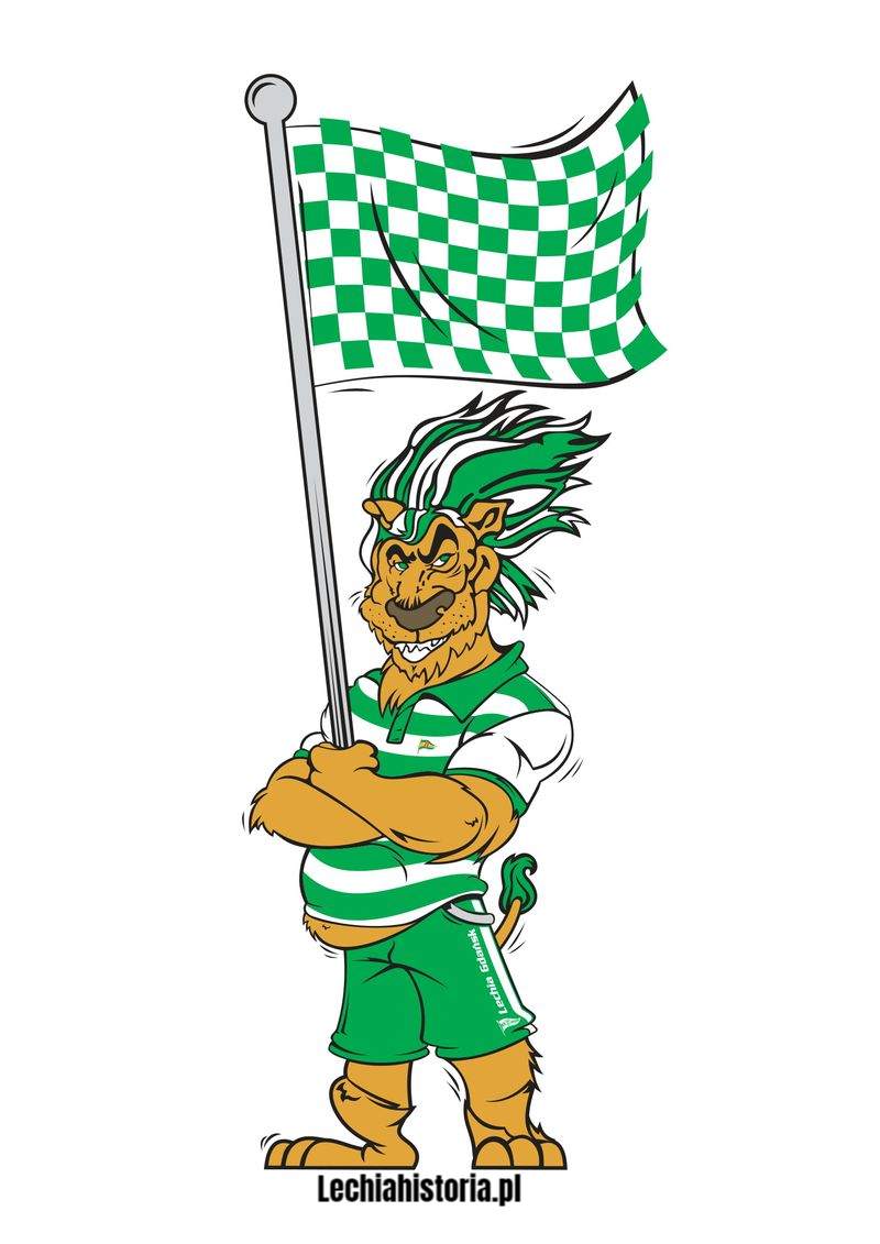 Namalowana maskotka Lechii - Lew